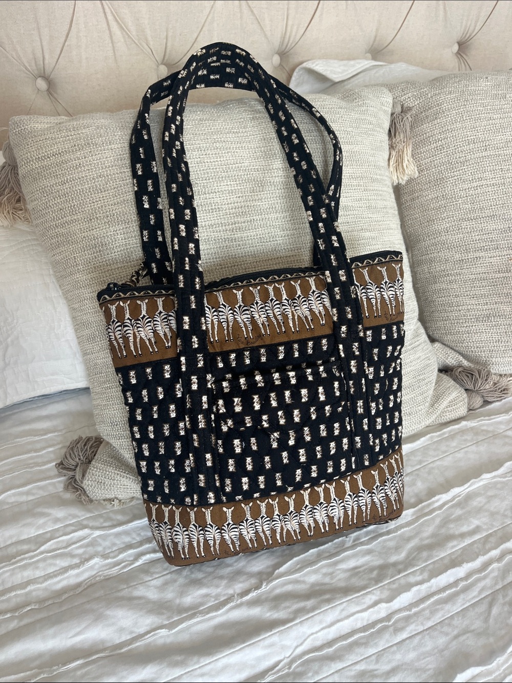 Vera Bradley zebra printed tote